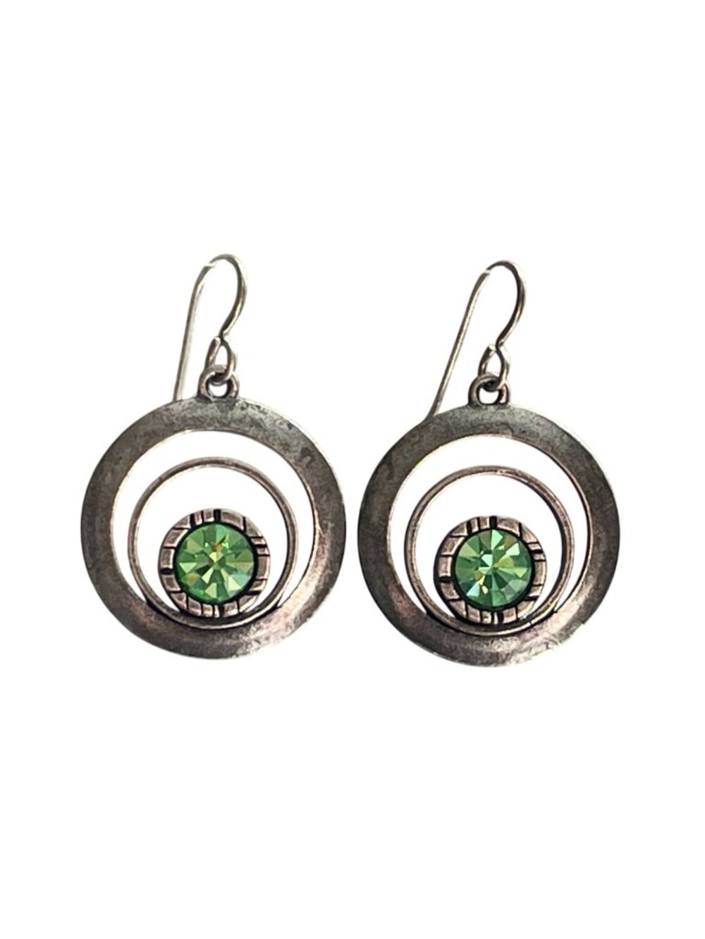 Signed & Dated 2004 Patricia Locke Retired Ringtone Orbit Peridot Earrings